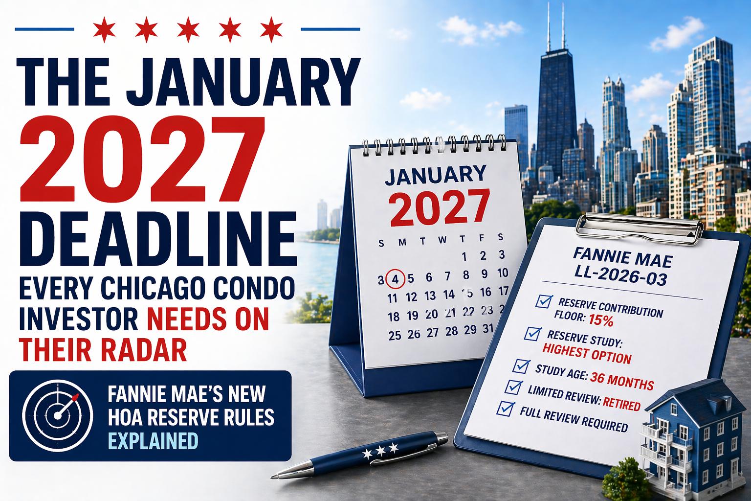 The January 2027 Deadline Every Chicago Condo Investor Needs on Their Radar: Fannie Mae’s New HOA Reserve Rules Explained